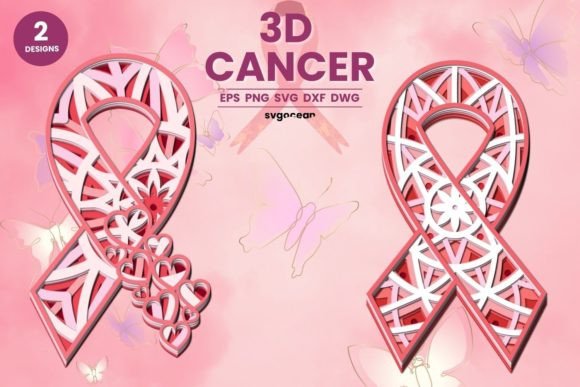 3D Cancer SVG Bundle
