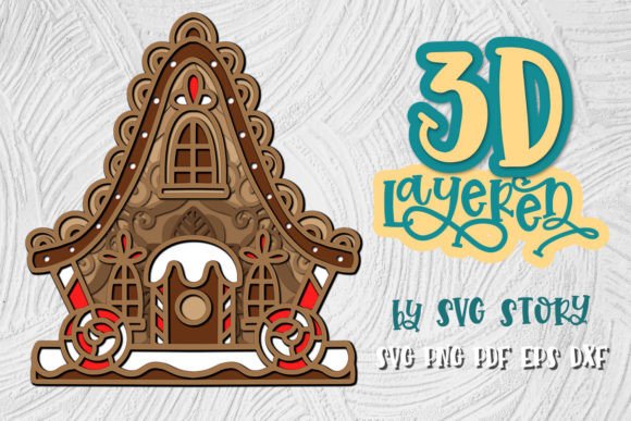 3D Christmas Gingerbread House 02 SVG: A Creative Solution for Holiday Crafting
