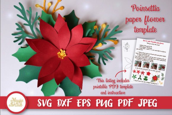 3d Christmas Poinsettia