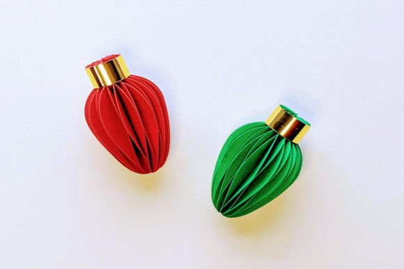 3D Honeycomb Christmas Light Bulb SVG