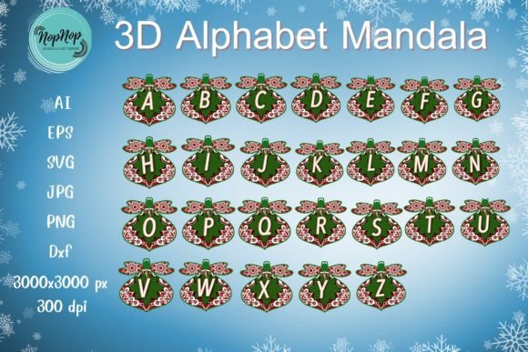 3D SVG Alphabet Mandala: A Creative Resource for Digital and Physical Projects