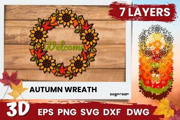 3D Welcome Wreath Svg