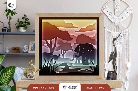 African Safari Animal 3D Shadow Box: A Creative and Versatile Craft for Modern Makers