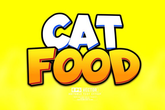 Cat Food 3d Editable Text Effect Vector for Creative Projects