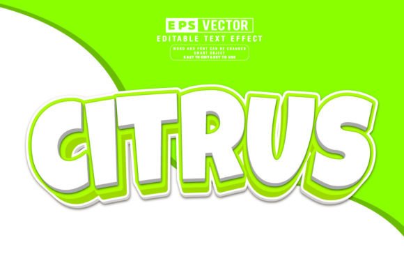 Citrus 3d Editable Text Effect Vector for Creative Designers