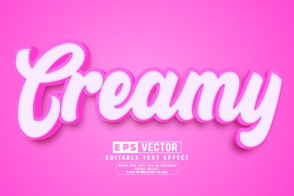 Creamy 3D Editable Text Effect Vector