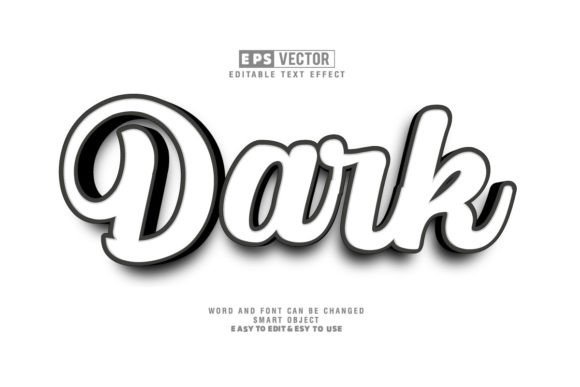 Dark 3D Editable Text Effect Vector for Creative and Professional Use