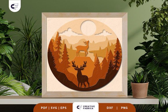 Deer on the Cliff 3D Layered Paper Cut: A Creative and Versatile Craft Project