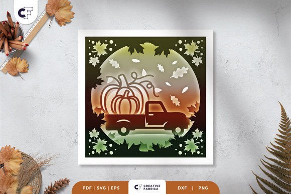 Fall Pumpkin 3D Shadow Box