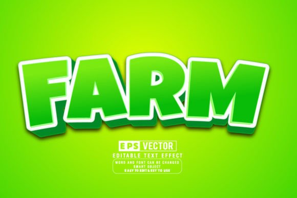 Farm 3D Editable Text Effect Vector: A Versatile Design Tool