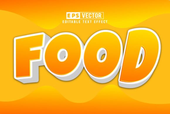 Food 3D Editable Text Effect Vector