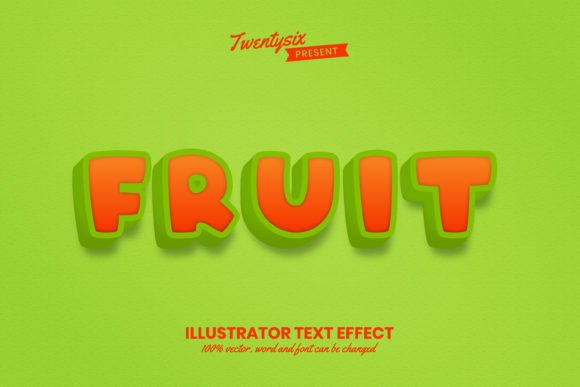 Fruit - 3D Cartoon Text Effect Editable
