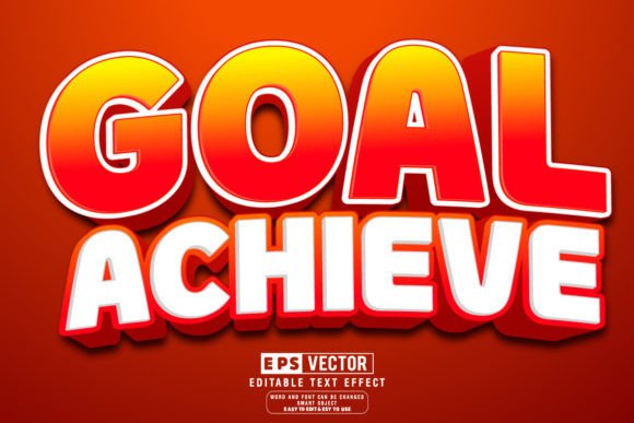 Goal Achieve 3d Editable Text Effect Vec for Creative Designers