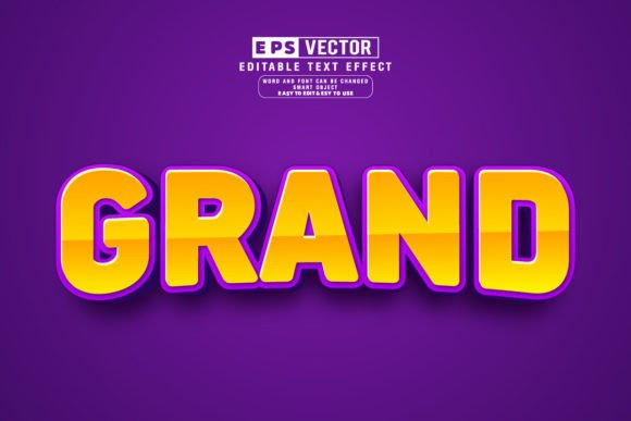 Grand 3D Editable Text Effect Vector for Adobe Illustrator