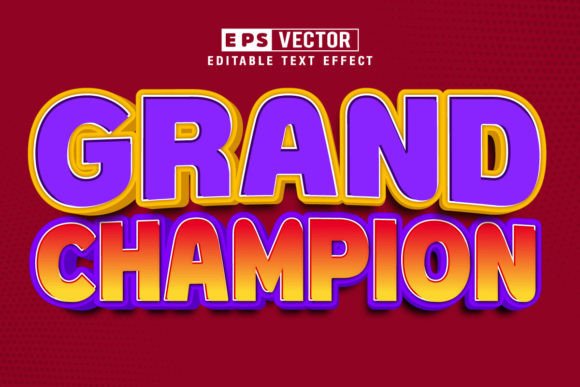 Grand Champion 3D Editable Text Effect