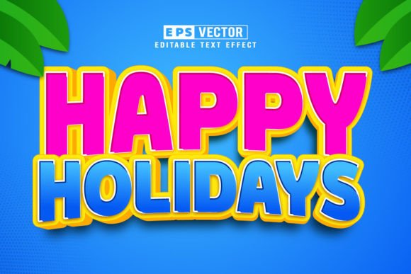 Happy Holiday 3D Editable Text Effect