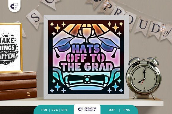 Hats Off to the Grad 3D Shadow Box SVG: A Creative Celebration of Achievement