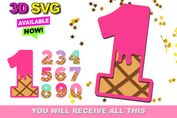 Ice Cream Numbers 3D SVG: A Creative Tool for Digital Designers