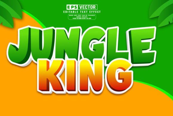 Jungle King 3D Editable Text Effect Vect