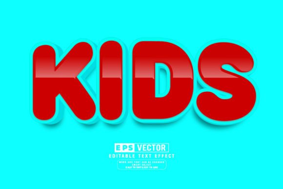 Kid 3d Editable Text Effect Vector