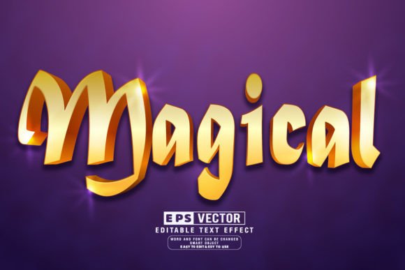 Magical 3D Editable Text Vector