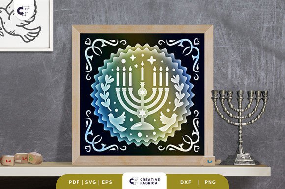 Menorah Candle with Birds 3D Paper Cut: A Unique Artistic Creation