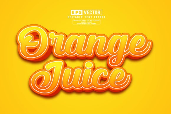 Orange Juice 3D Editable Text Effect Vec: A Versatile Design Tool for Creators