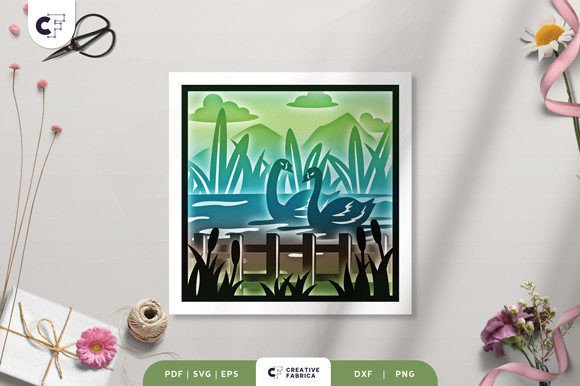 Pair of Swans in Spring 3D Shadow Box: A Creative and Functional Art Project