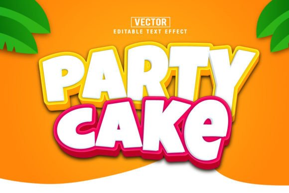 Party Cake 3d Editable Text Effect Vecto for Creative Designers