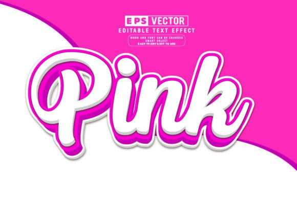 Pink 3D Editable Text Effect Vector for Creative Projects