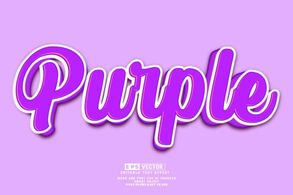 Purple 3D Editable Text Effect Vector: A Versatile Design Tool