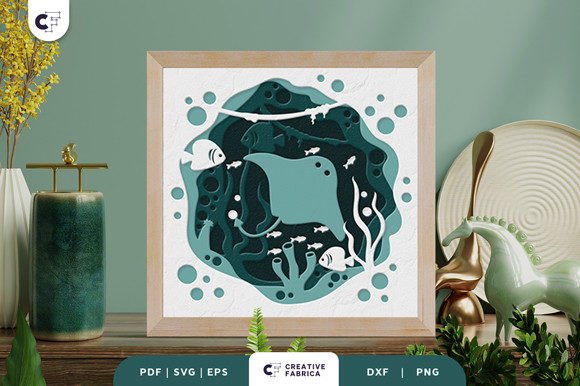 Stingray Ocean Animal 3D Shadow Box: A Creative and Functional Art Project