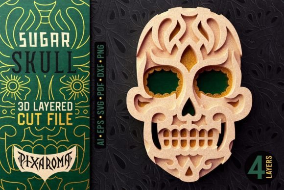 Sugar Skull 3D Layered Cut File Calavera: A Creative Tool for Modern Crafters