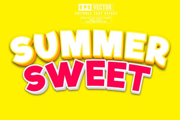 Summer Sweet 3d Editable Text Effect Vec