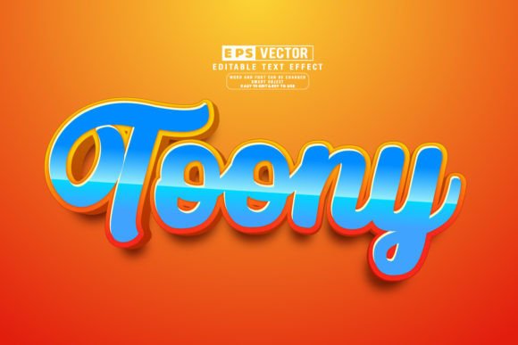 Toony 3D Editable Text Effect Vector